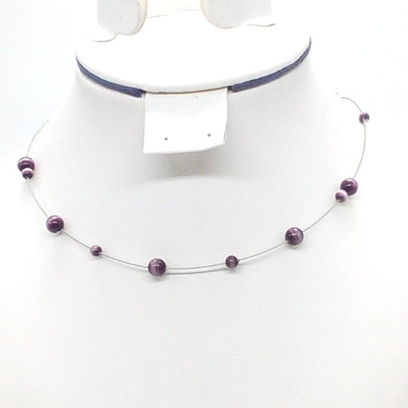 Kenneth Cole Beaded Wire Necklace 15-18" Lobster Clasp Signed - Picture 6 of 6